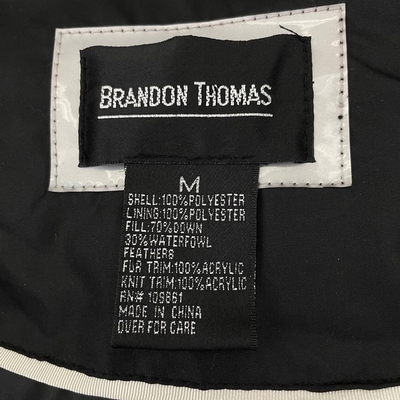 Brandon Thomas Medium Puffer Jacket Black with Removable Hood and Arm Sleeves - Picture 8 of 11